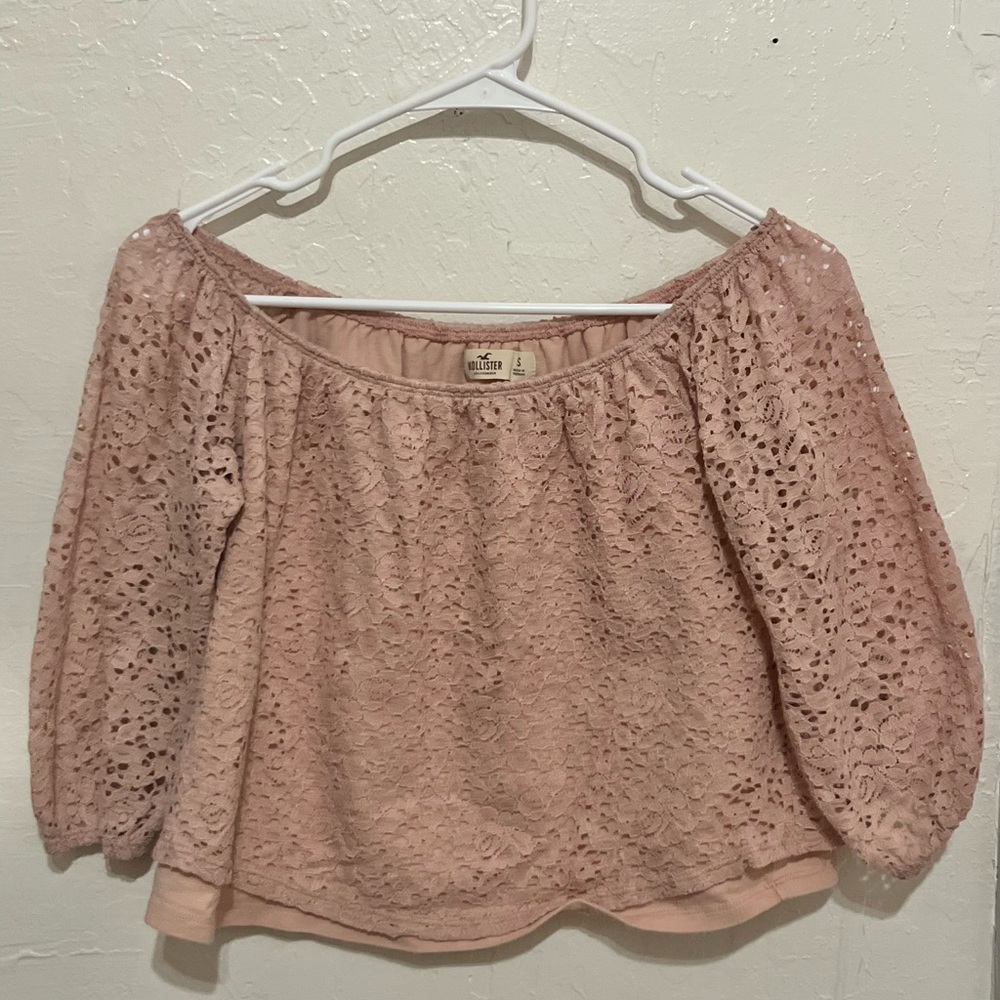 Hollister Blush Lace Blouse